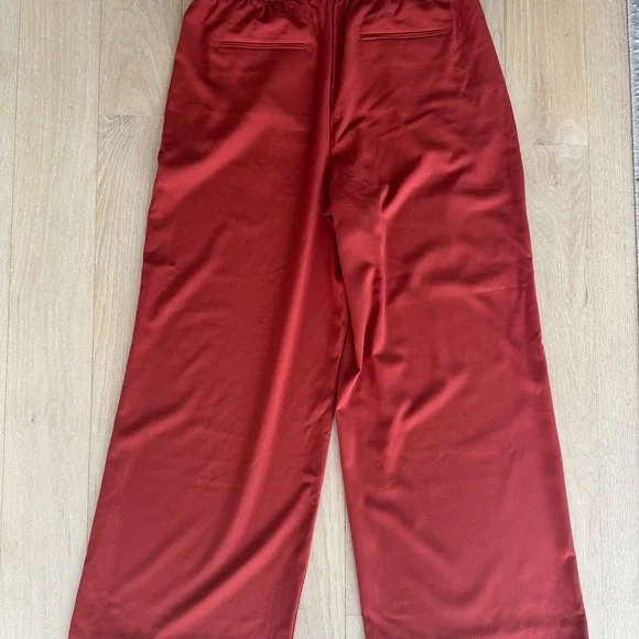 NWT Ann Taylor Women's Paprika Colored High Rise Wide Leg Pants Size L - Picture 3 of 5